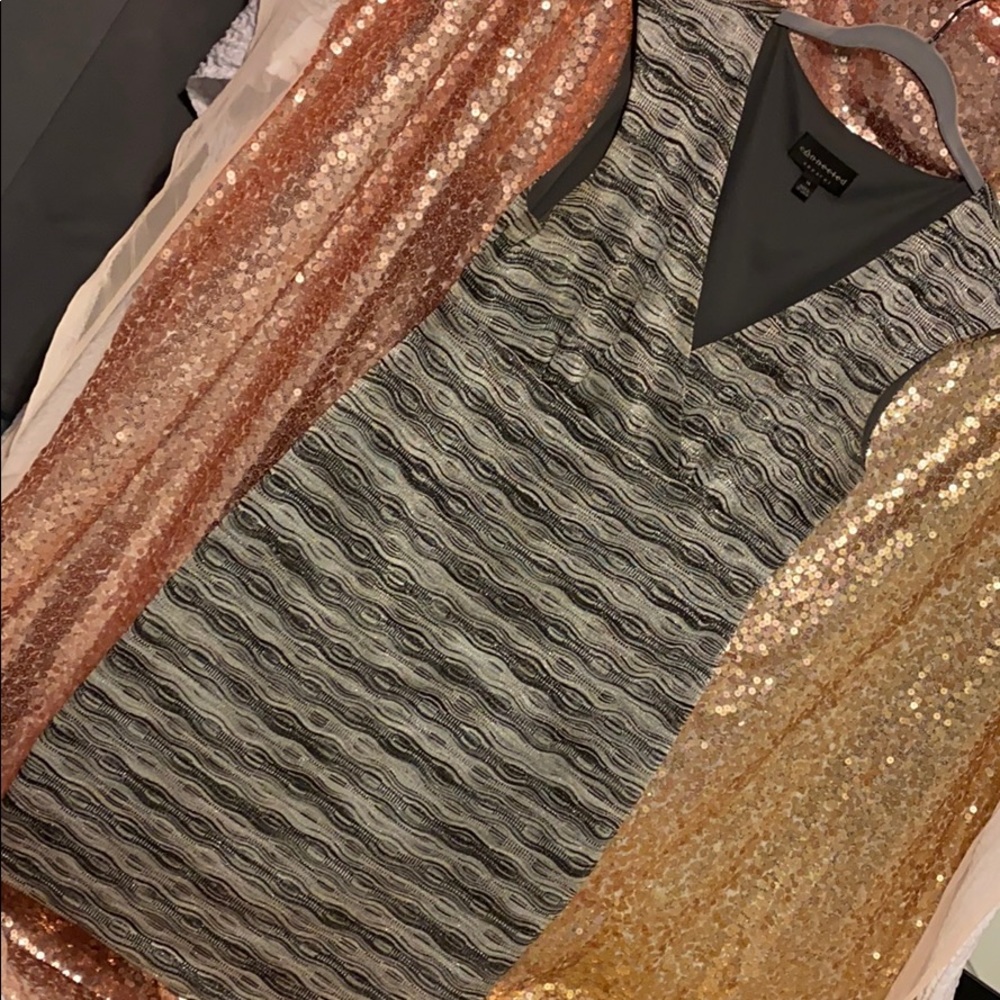 Black & Sliver print Dress